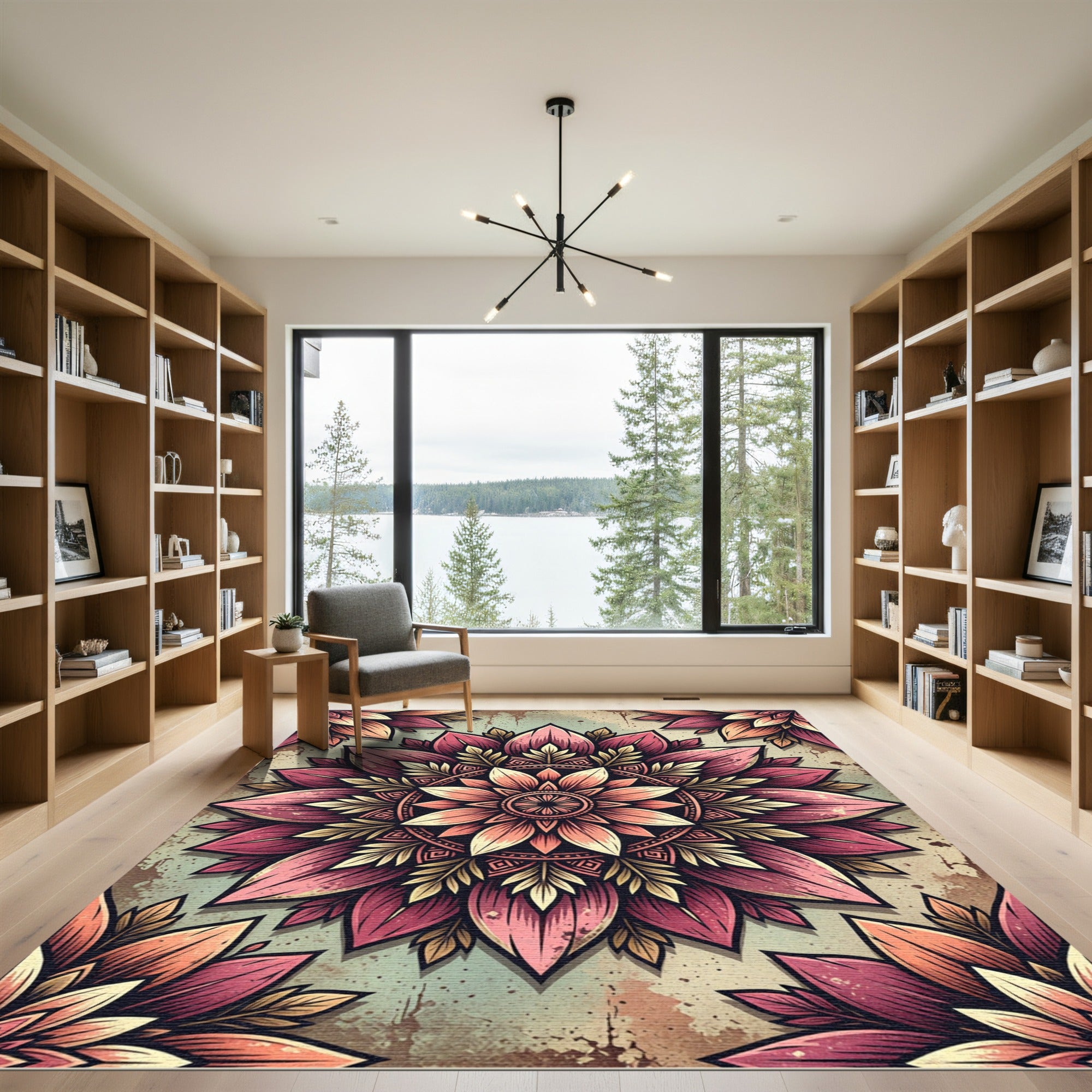 Vintage Rose Petal Medallion Rug