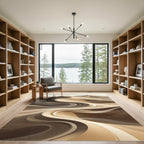 Sandy Dune Swirl Abstract Rug