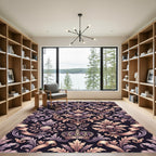 Regal Damask Crown Scrollwork Harmony Rug