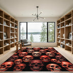 Crimson Skull Gothic Halloween Art Rug