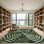 Green Fern Fronds Backdrop Rug