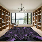 Intricate Amethyst Floral Mandala Hexagon Rug