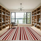 Crimson Vertical Pencils Ribbed Rug