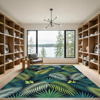 Tropical Palm Leaves Floral Collage Rug