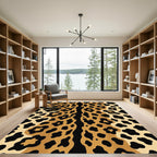 Golden Black Leopard Spots Rug