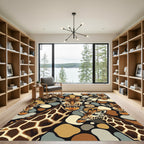 Earthy Giraffe Safari Pattern Rug