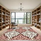 Sage and Terracotta Filigree Geometric Rug
