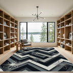 Monochromatic Atomic Stars Chevron Rug