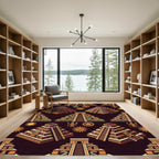 Aztec Sun Serpent Ancient Step Pyramid Rug