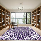 Geometric Lavender Interlocking Diamond Weave Rug