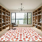 Red Pink Orange Polka Dot Scatter Rug
