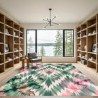 Abstract Ink Wash Diamond Rug