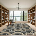 Neutral Toned Scalloped Arch Ripple Rug