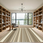 Neutral Earth Tones Varying Lines Rug