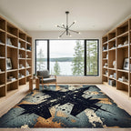 Dark Jet Splatter Grunge Background Rug