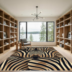 Black Brown Zebra Stripe Close-up Rug