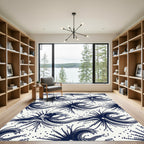 Japanese Blue Dot Wave Aesthetic Rug