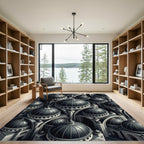 Monochromatic Dark Dome Architecture Rug