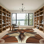 Exotic Peacock Feather Fan Composition Rug