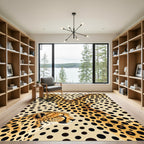 Elegant Golden Cheetah Spotted Animal Rug