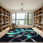 Electric Blue Radiant Turbine Energy Rug