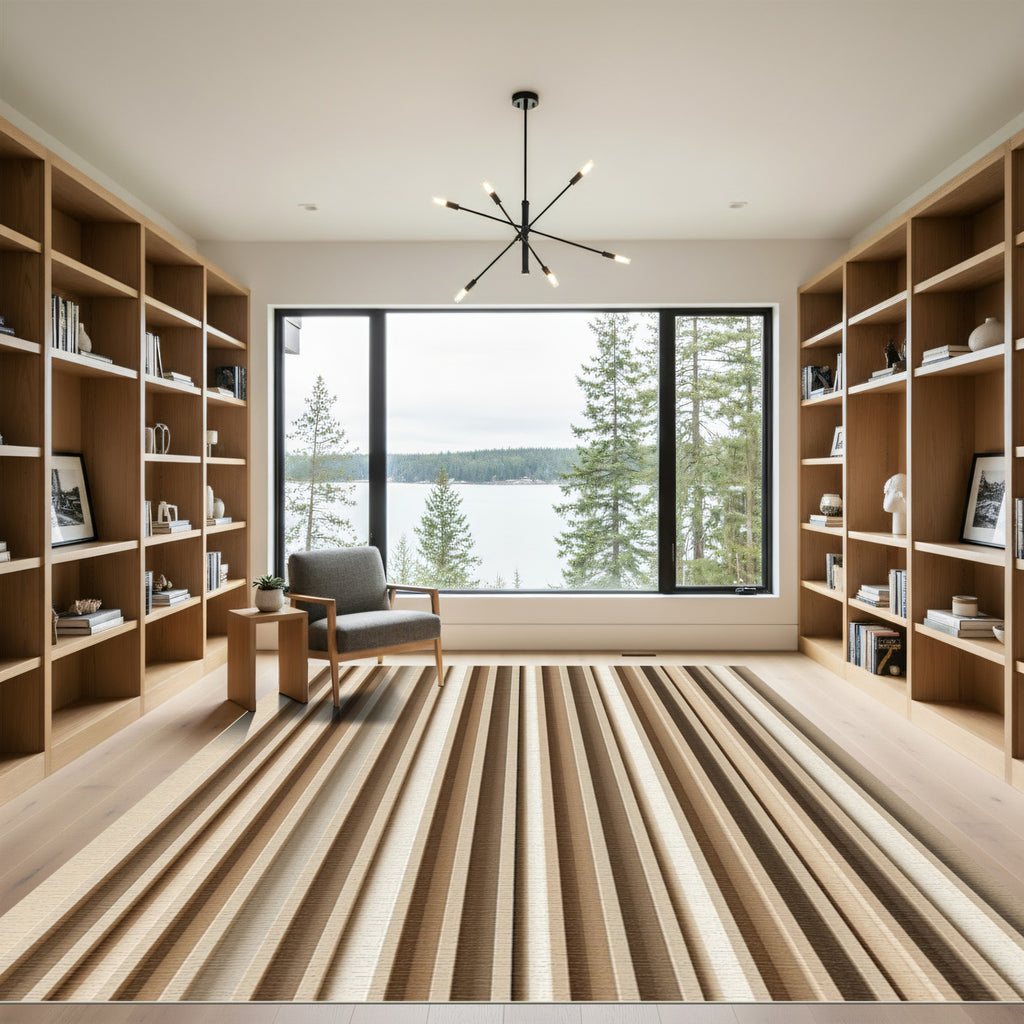 Sandy Hues Vertical Lines Rug