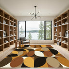 Earthy Organic Geometric Mid Century Modern Rug