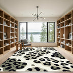 Taupe Leopard Spots Abstract Rug