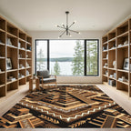 Geometric Tribal Steps Terracotta Rug