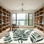 Deep Green Eucalyptus Branch Collage Rug