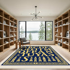 Golden Alphabet Figures Border Rug