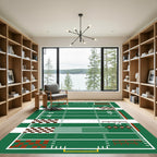 Emerald Field Grid Athletic Stadium Rug
