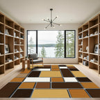 Abstract Earthy Rectangles Composition Rug