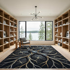 Dark Geode Branch Gold Intertwined Rug