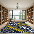 Dynamic Racing Checkered Yellow Track Rug