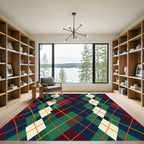 Classic Multicolor Argyle Geometric Grid Rug