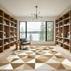 Warm Earth Tones Geometric Shards Rug