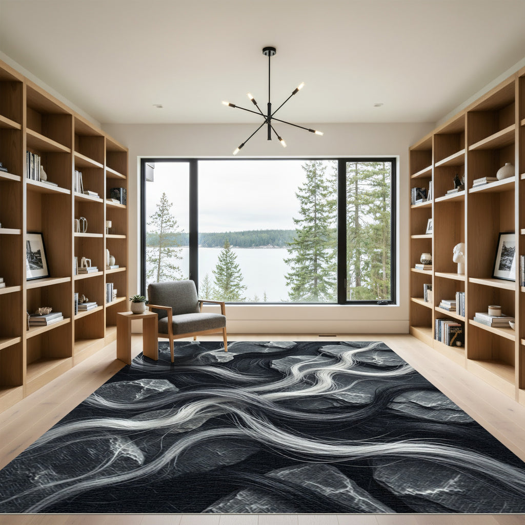 Monochromatic Stone Whimsical Strands Rug