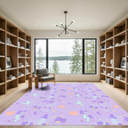 Pastel Lavender Abstract Botanical Branches Rug