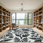 Monochromatic Floral Branches Continuous Arrangement Rug