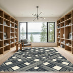 Gray Intersecting Wood Grain Effect Rug