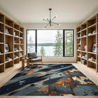 Industrial Grungy Metallic Copper Distressed Abstract Rug