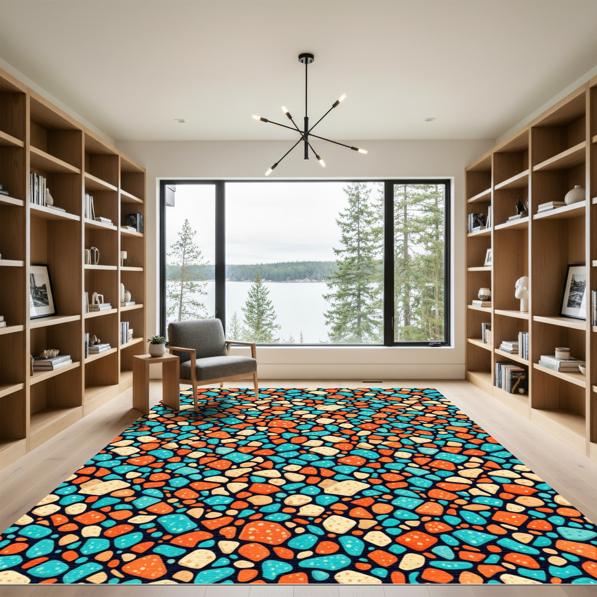 Colorful Terrazzo Speckled Mosaic Abstract Rug