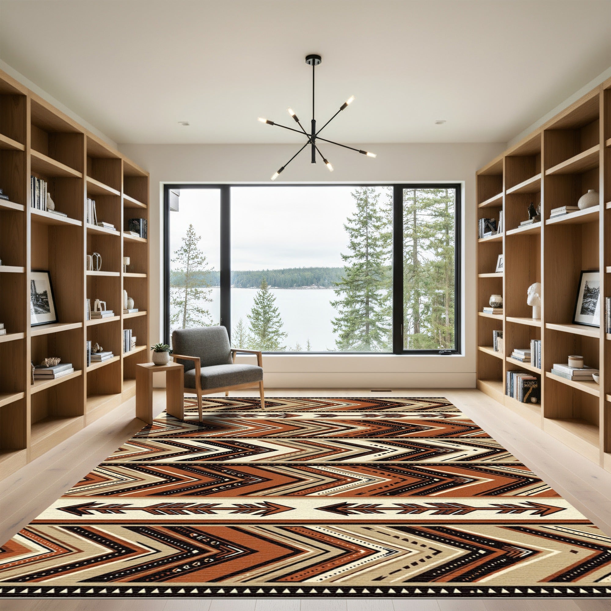 Earthy Southwestern Chevron Arrow Stripe Rug
