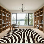 Dark Ivory Wide Stripe Texture Rug