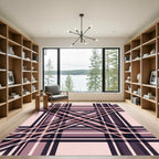 Monochromatic Plaid Modern Lines Rug