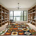 Rustic Harvest Autumn Tile Grid Rug