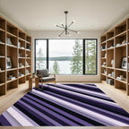 Modern Purple Diagonal Striped Abstract Rug