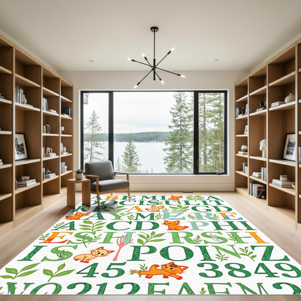 Whimsical Cats And Alphabet Garden Rug
