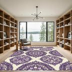 Lavender Medallion Floral Overlay Rug